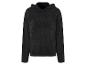 Un sweat-shirt gris foncé à capuche et manches longues.