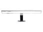 Chromen rechthoekige LED wandlamp met wit licht