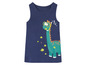 Un débardeur bleu marine avec un motif de dinosaure en train de plonger.