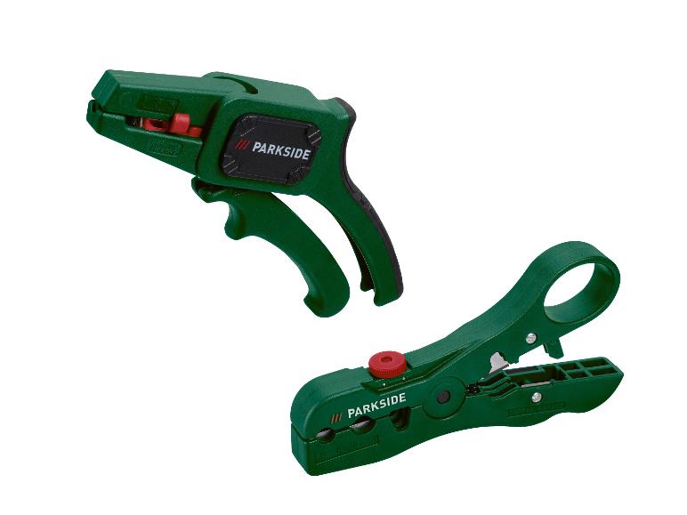 Deux dénudeurs de fils Parkside verts