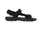 Zwarte sportieve sandalen met verstelbare bandjes en een robuuste zool.