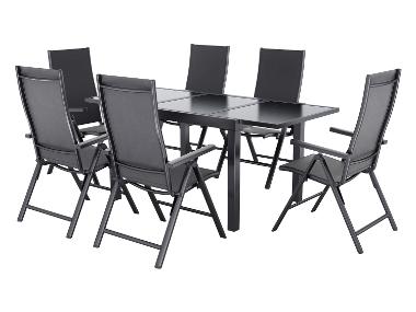 LIVARNO® Ensemble de jardin »Houston / Toronto« : Table extensible avec 6 fauteuils à haut dossier