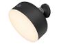 Zwarte wandlamp met geïntegreerd licht en aan/uit-knop.