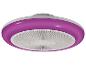Ronde plafondventilator met verlichting in paars en wit