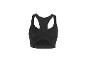 Soutien-gorge de sport noir pour femme avec dos découpé.
