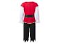 Kinderpiratenkostuum met rood shirt, witte mouwen en zwarte broek