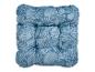 Blauw stoelkussen met schelp- en zeeplantenpatroon