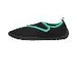 Chaussures d'eau noires avec détails turquoise, vue de profil.