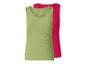 Set van twee geribbelde tanktops, één groen en één fuchsia.