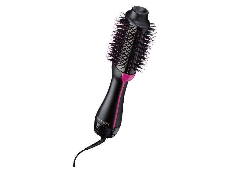 Brosse coiffante noire et rose avec cordon