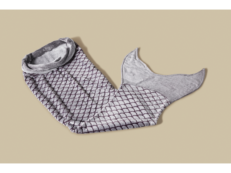 Couverture queue de sirène en velours doux avec motif écailles