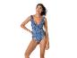 Blauw, paisley-print, eendelig badpak.