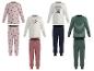 Pyjamas à manches longues pour enfants avec cœurs, texte 'ATHLETIC SQUAD' et rayures.