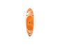 Paddleboard gonflable orange et blanc avec cordons élastiques