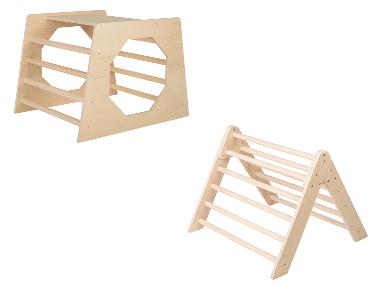 Triangle d'escalade avec cube à escalader en bois Playtive
