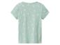 Mintgroen kinder T-shirt met wit en geel madeliefjespatroon