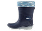 Bottes de pluie bleues avec un motif de requins.