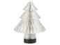 Sapin de Noël décoratif blanc en papier plié avec une base noire.