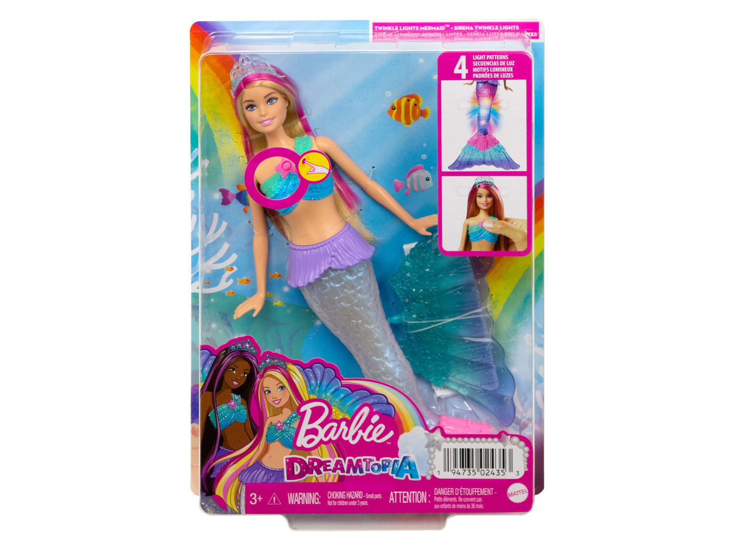 Barbie Poupée Sirène Lumières de Rêve Malibu
