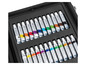 Een set van 12 waterverf tubes van Crelan in een zwarte doos.