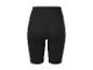 Short de cyclisme noir pour femme avec taille haute et logo discret.