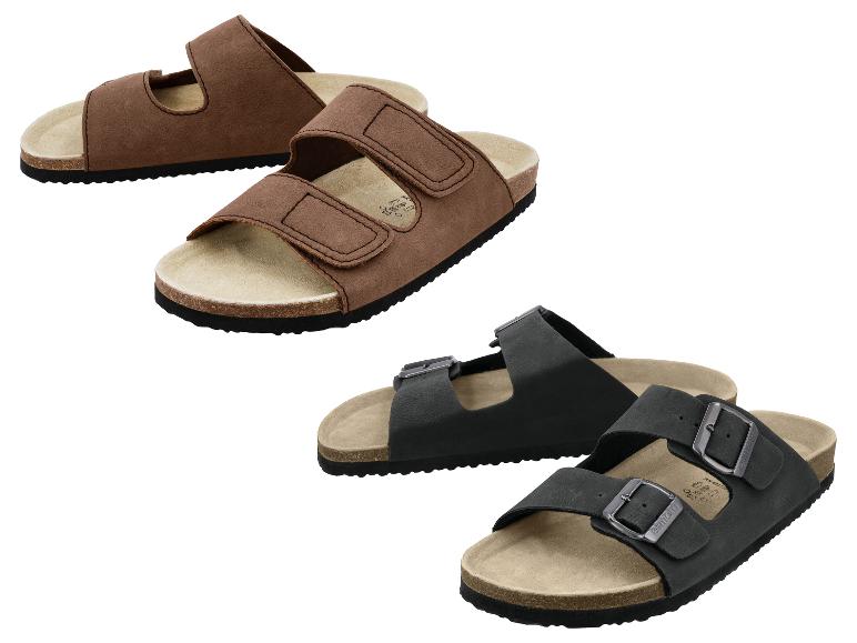 Sandales marron et noires à brides et boucles