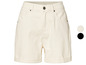 Witte denim shorts met gekrulde zoom.