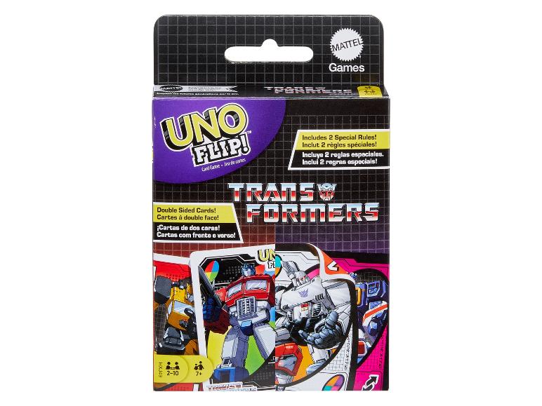 UNO Flip! Transformers kaartspel met dubbelzijdige kaarten en speciale regels