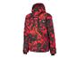Rood-zwart patroon ski-jack met capuchon