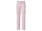 Pantalon en maille côtelée rose clair pour femme.