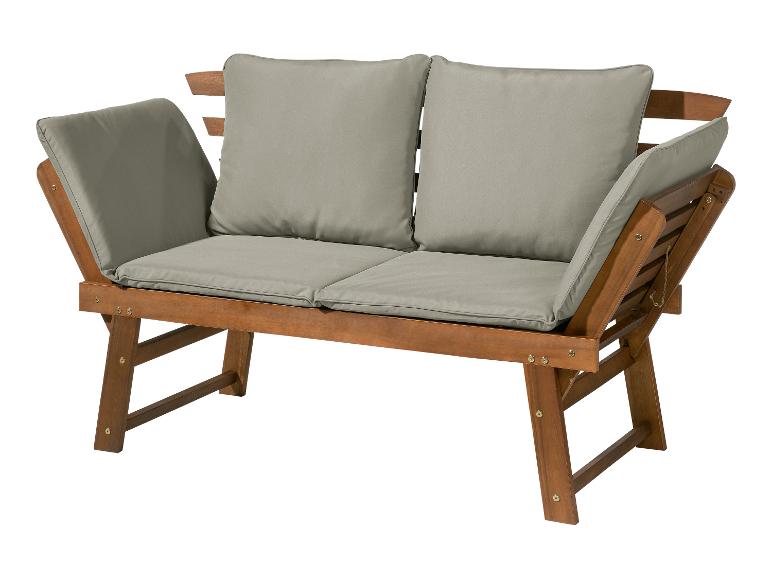 Banc De Jardin Pliable En Bois D'Acacia - 2 Places, 320 Kg De Charge Max - Avec Dossier Et Accoudoirs - Style Rustique