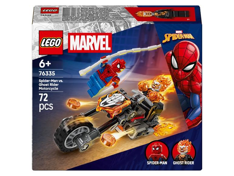 Speelgoedset met Spider-Man en Ghost Rider motorfiets, 72 onderdelen, leeftijd 6+