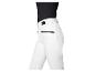 Witte skibroek met zwarte ritsen en zijdetails.