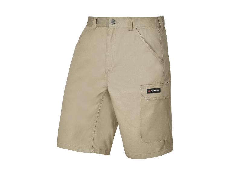 Shorts beige Parkside : coupe décontractée, poches cargo.