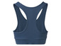 Een donkerblauwe sportbeha met racerback.