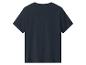 T-shirt enfant bleu foncé à manches courtes, vue de dos.