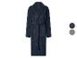 Donkerblauwe microvezel badjas met ceintuur en zakken