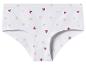 Witte slip met rode, roze en beige hartjesprint.