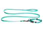 Un collier et une laisse pour chien de couleur turquoise de la marque Julius-K9.