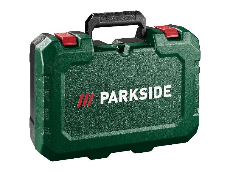 Groene Parkside gereedschapskoffer.