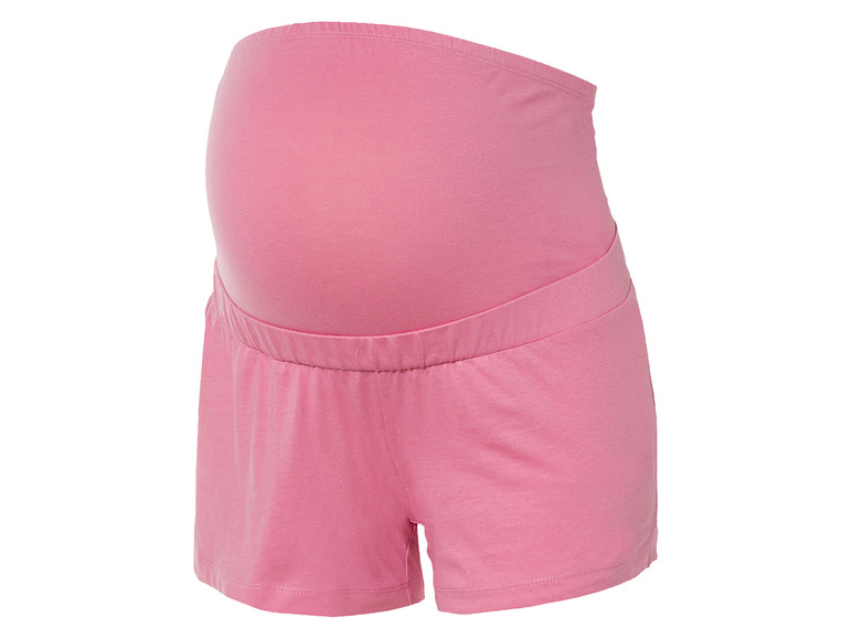 Roze zwangerschapsbroek met elastische tailleband.