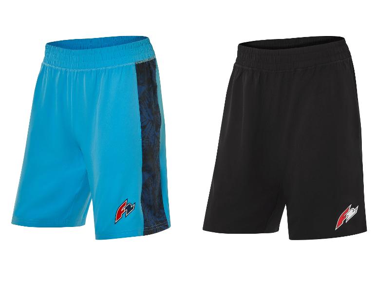 Blauwe en zwarte sportshorts, merk FB.