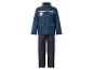 Kinderpolitiekostuum met blauwe jas en broek.