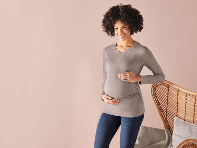 Ga naar volledige schermweergave: esmara® Zwangerschapsshirt met lange mouwen van een katoenmix - afbeelding 3