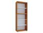 Een houten boekenkast met vier planken.