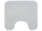Un tapis de bain gris en forme de U.