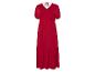 Robe longue rouge à manches courtes, style bohème.