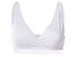 Soutien-gorge d'allaitement blanc avec design croisé et bordure en dentelle