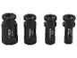 Set van vier zwarte diamantboorkronen, 35mm, 27mm, 22mm en 18mm in diameter.