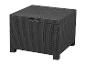 Boîte de rangement en plastique gris foncé aspect rotin